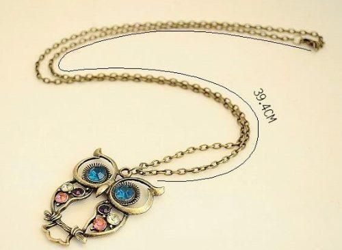 Colar Coruja com Strass